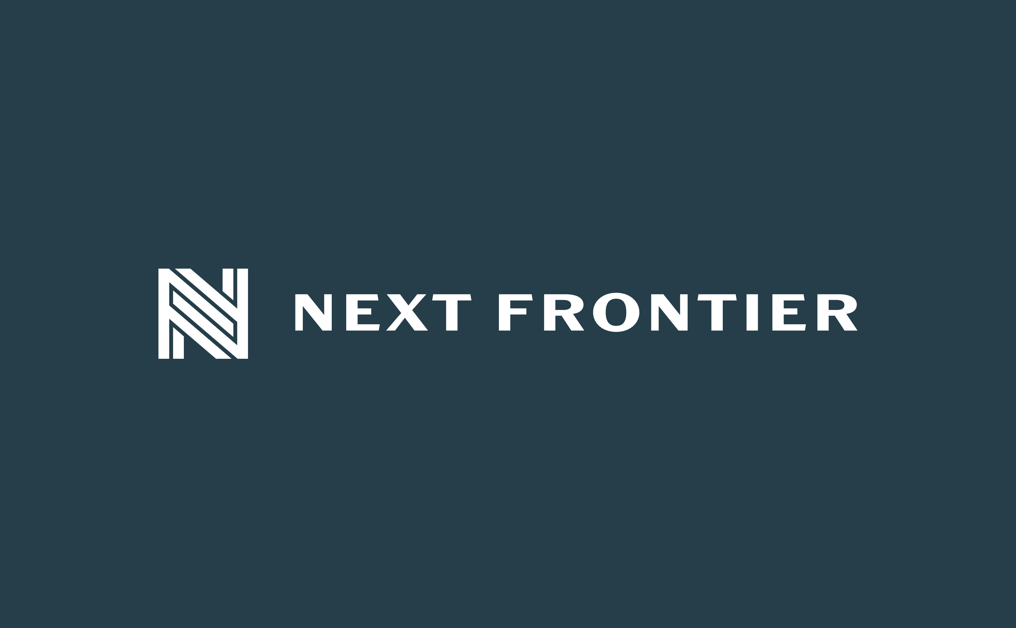 Next Frontier Capital monogram and wordmark on a dark blue field