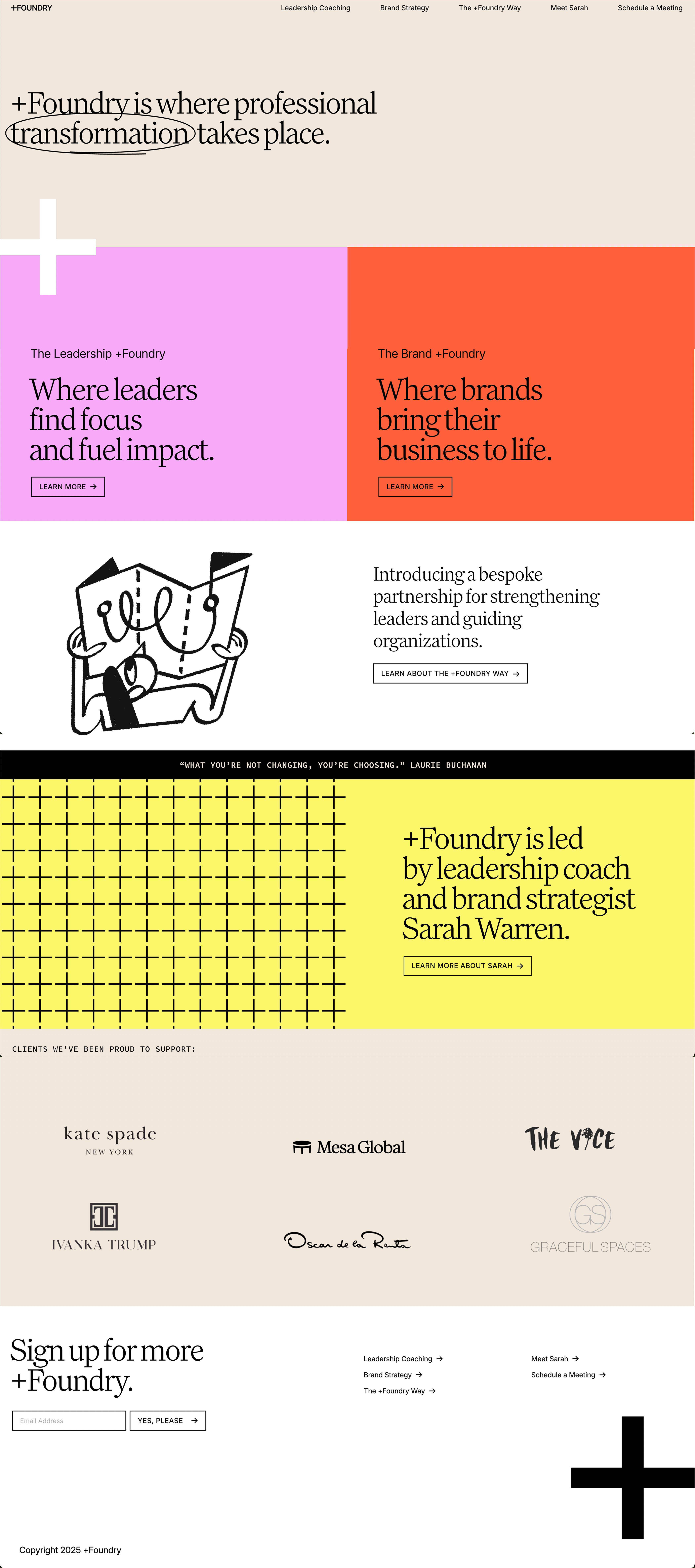 +Foundry homepage and responsive editorial system